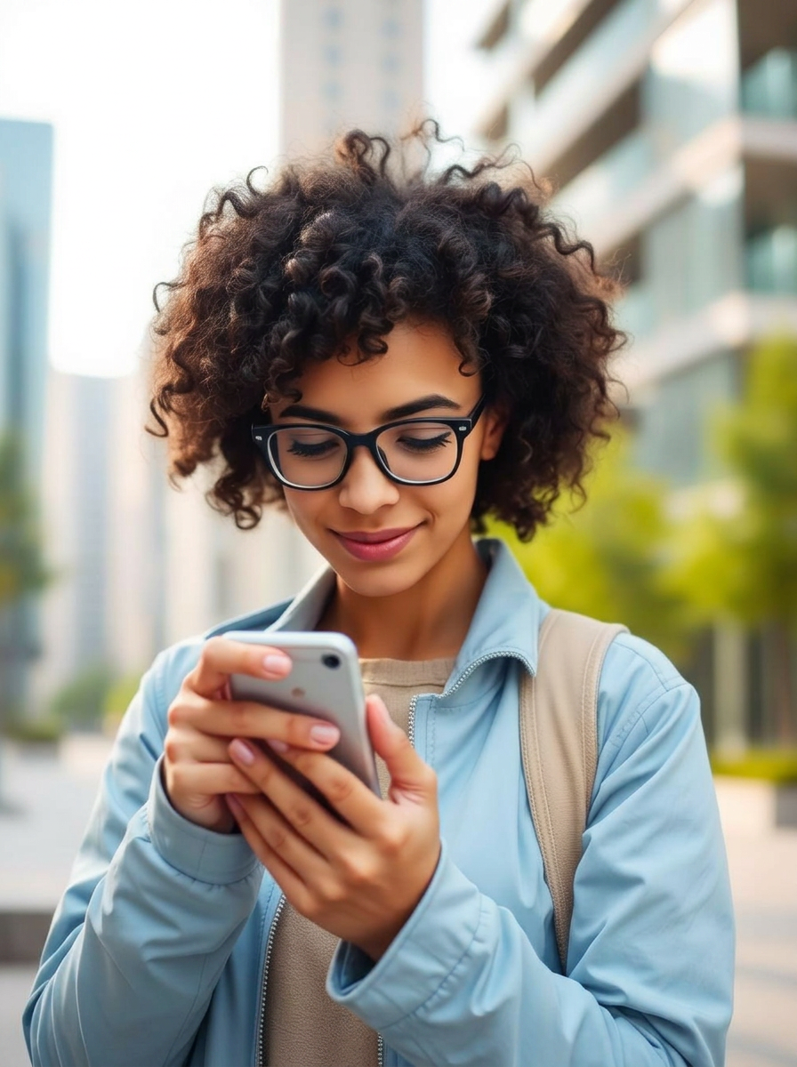 Shopper searching for products on a mobile phone