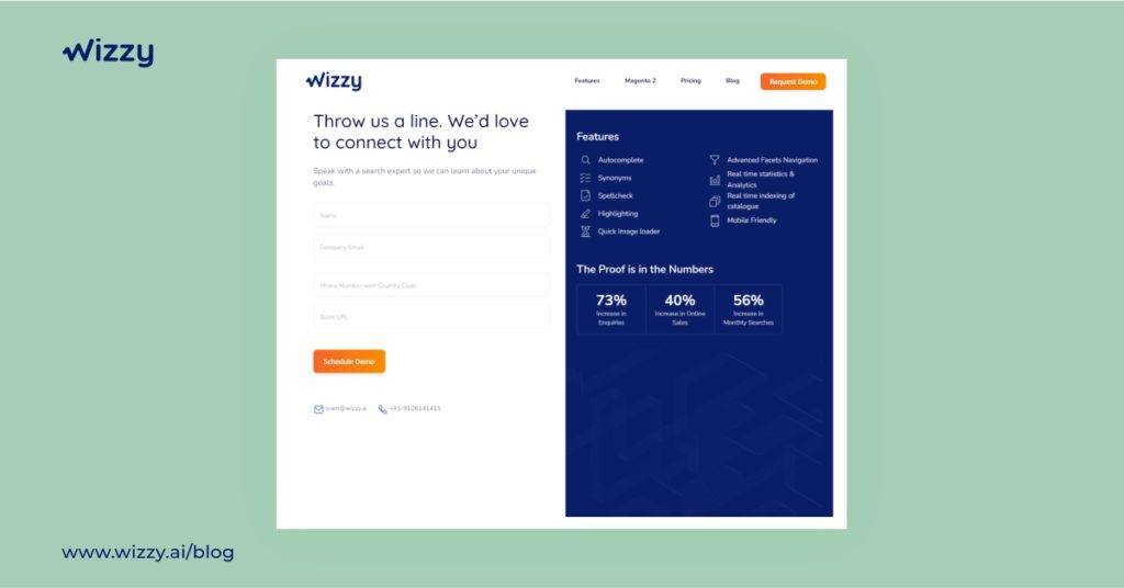 wizzy, ecommerce, customer, accountpage