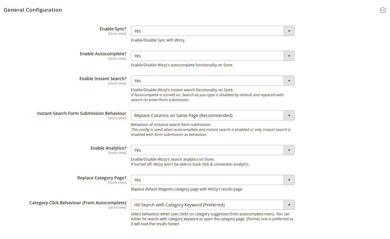 Sorts Configuration - Wizzy User Docs